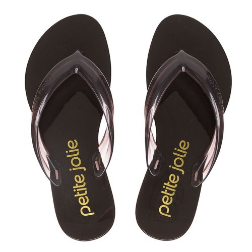 Chinelo Petite Jolie Bubbly Preto Translucido/Preto PJ7064