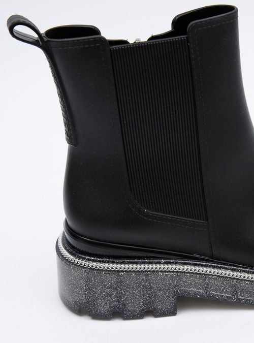 Bota Petite Jolie Chicago Preto/Glitter Prata PJ7177
