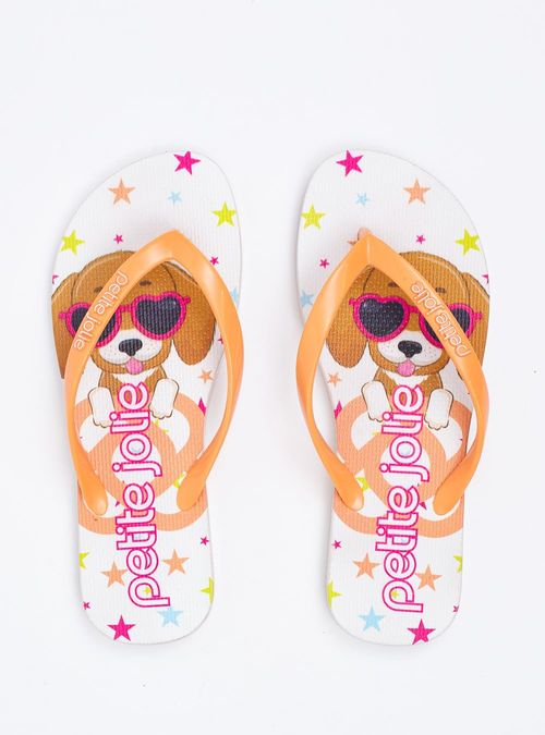 Chinelo Petite Jolie Coral/Sola Branco/Dog 6 PJ6969