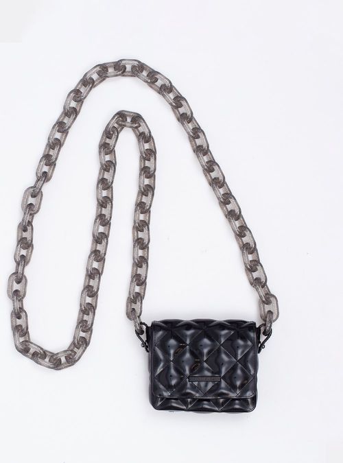 Bolsa Petite Jolie Gloss Preto/Glitter Preto - PJ10730