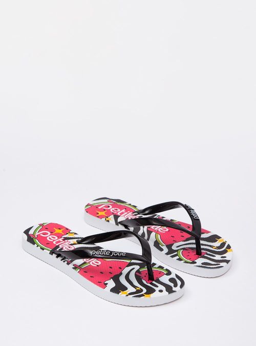 Chinelo Petite Jolie Fresh Preto/Watermelon PJ6969