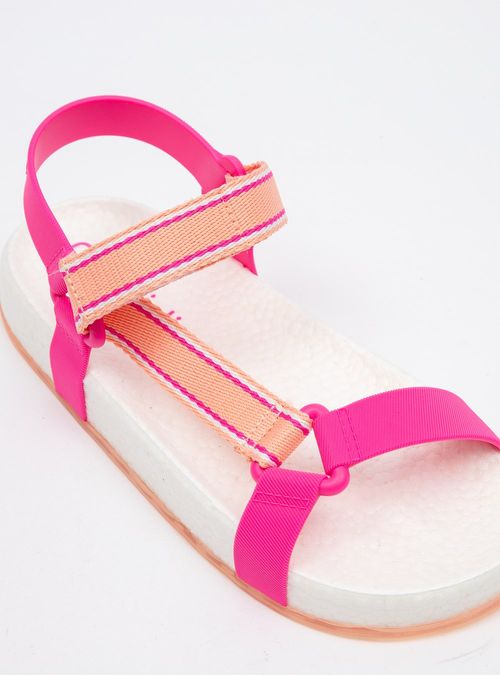 Sandália Petite Jolie Puff Sandal Pink/Branco/Coral PJ7194