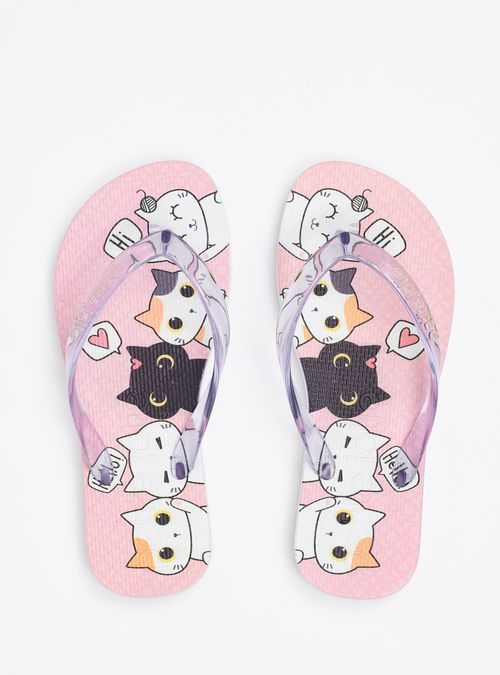 Chinelo Petite Jolie Fresh Translucido/Cats In PJ6969IN