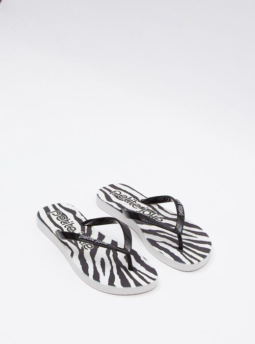 Chinelo Petite Jolie Fresh Preto/Bco/Animal Print 2 PJ6969
