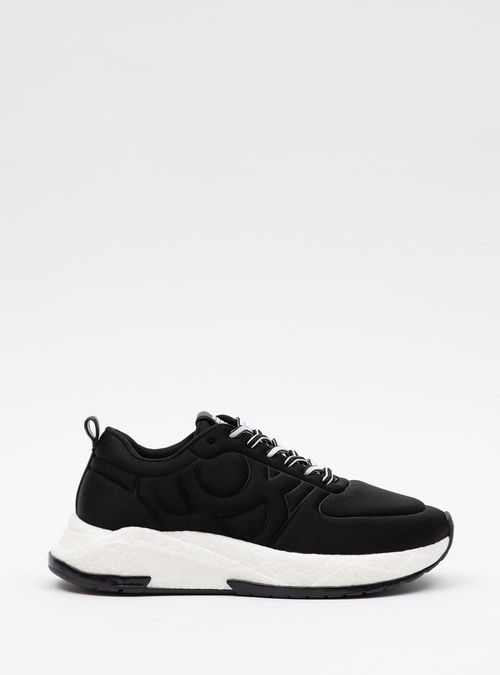 Tenis Petite Jolie Puff Sneaker Preto/Branco PJ7284