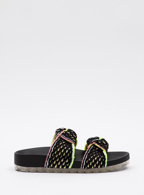 Chinelo Petite Jolie Knit Flat Hit Preto PJ7315