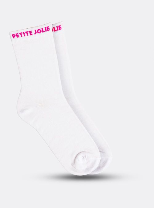 Meia Petite Jolie Lisa Branca/Pink Infantil PJ20086IN