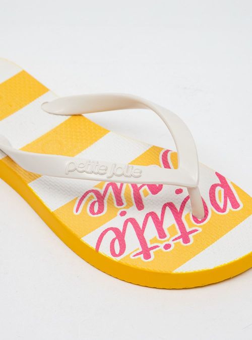 Chinelo Petite Jolie Fresh White/Listra Amarela PJ7426