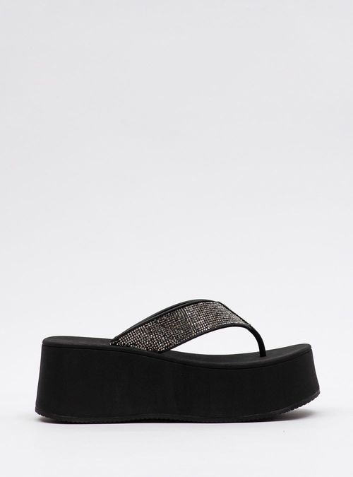 Chinelo Petite Jolie Plus Shine Preto PJ7414