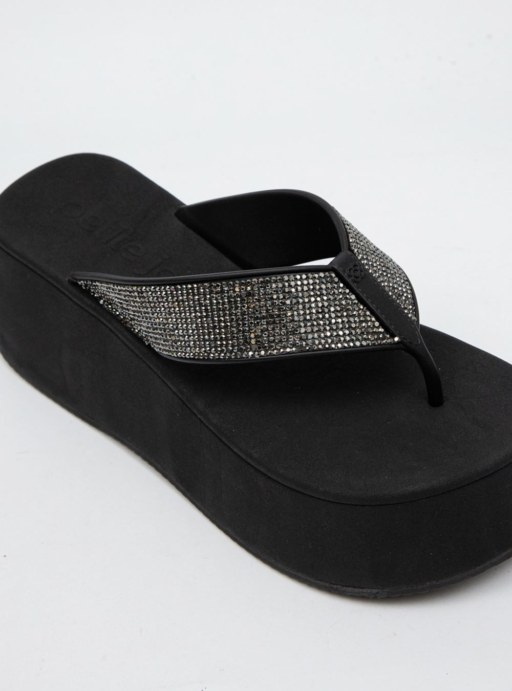 Chinelo Petite Jolie Plus Shine Preto PJ7414