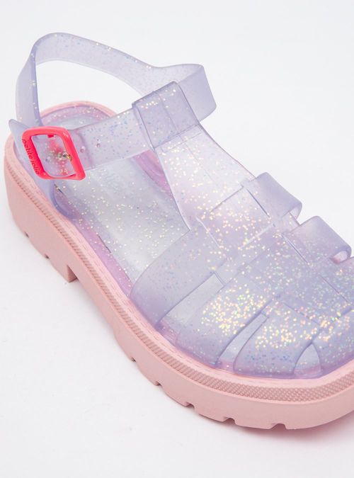 Sandália Petite Jolie Nancy IN Glitter Boreal/Rosa PJ6891IN