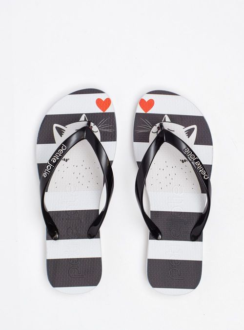 Chinelo Petite Jolie Fresh Preto/White/Pet Lovers 8 PJ6969