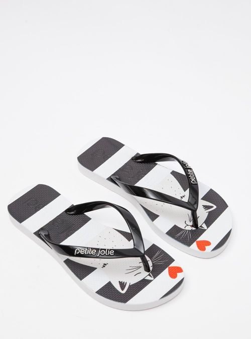 Chinelo Petite Jolie Fresh Preto/White/Pet Lovers 8 PJ6969