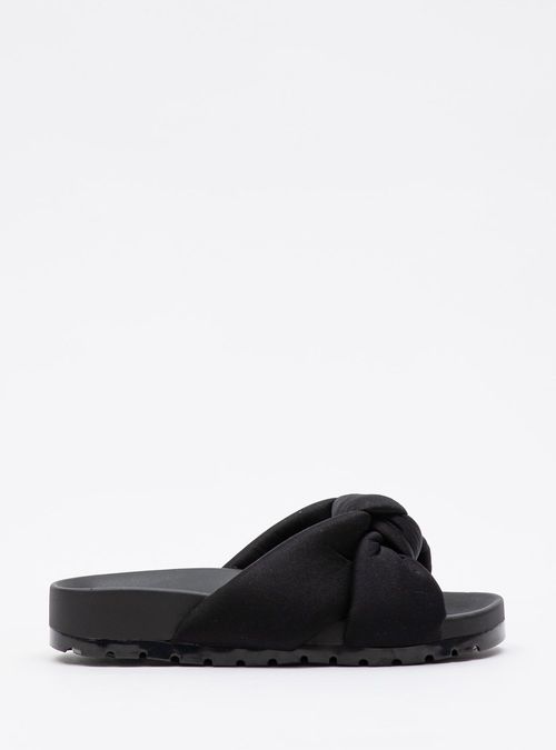 Chinelo Petite Jolie Tie Flat Preto PJ7486