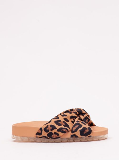 Chinelo Petite Jolie Tie Flat Onça/Avela PJ7486