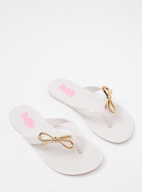Chinelo Infantil Petite Jolie Lucky In White PJ7512IN