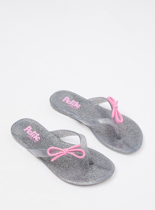 Chinelo Infantil Petite Jolie Lucky In Prata PJ7512IN