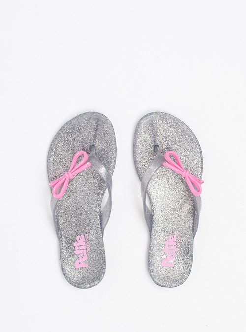 Chinelo Infantil Petite Jolie Lucky In Prata PJ7512IN
