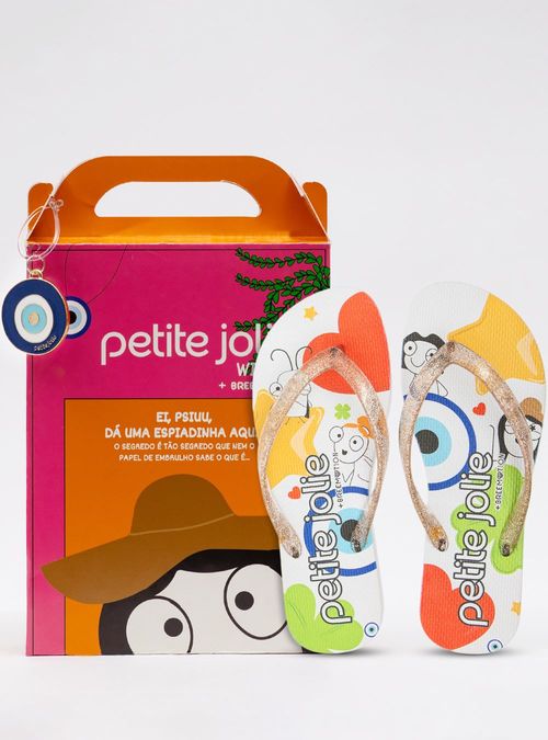 Chinelo Petite Jolie Fresh Glitter Ouro Light/Wishes PJ7450