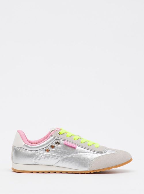 Tênis Petite Jolie Flat Sneaker Prata Multi/Avela PJ7546