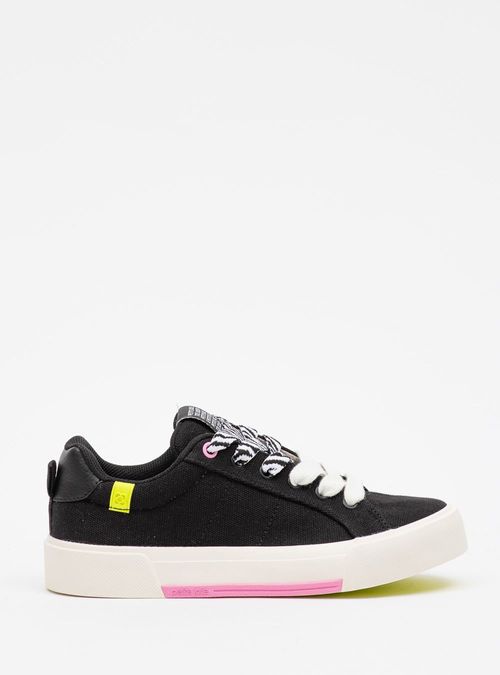 Tênis Petite Jolie Pump Preto/Amarelo Neon PJ7535