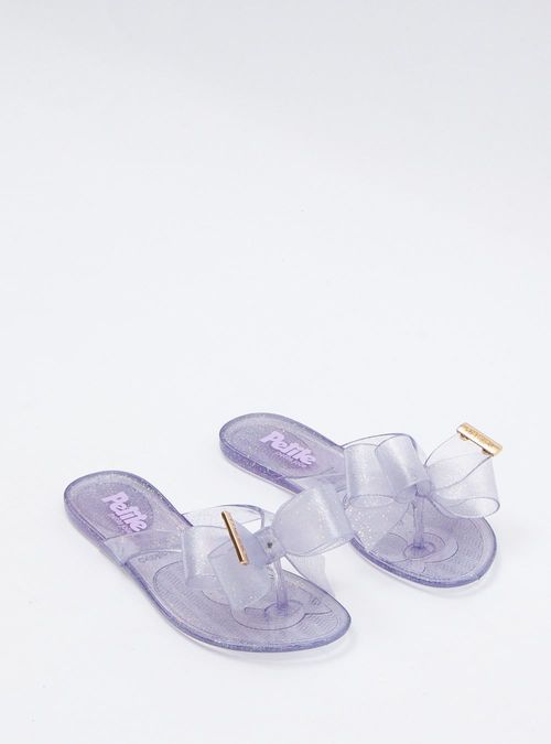 Chinelo Infantil Petite Jolie Lucky Glitter Prata PJ4533IN