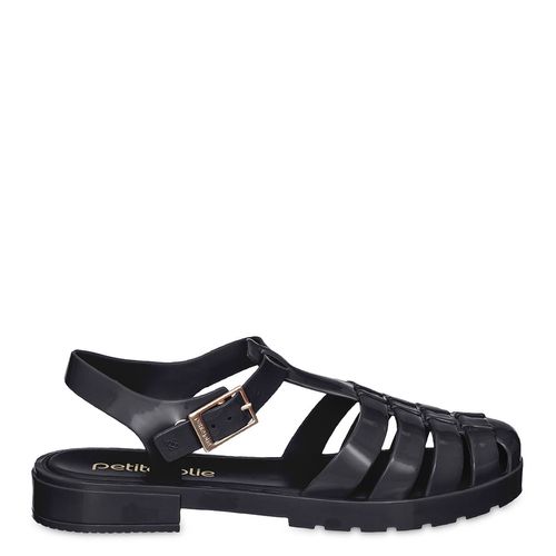 Sandália Petite Jolie Polly Preto/Preto/Ouro - PJ5595