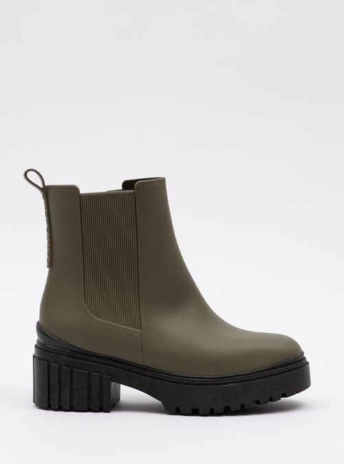 Bota Petite Jolie Chelsea Oliva/Preto - PJ6156