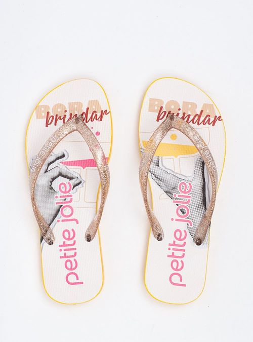 Chinelo Petite Jolie Fresh Glitter Ouro Light/Fun 6 PJ6969