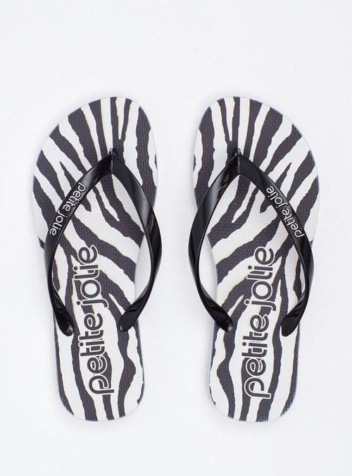 Chinelo Petite Jolie Fresh Preto/Bco/Animal Print 2 PJ6969