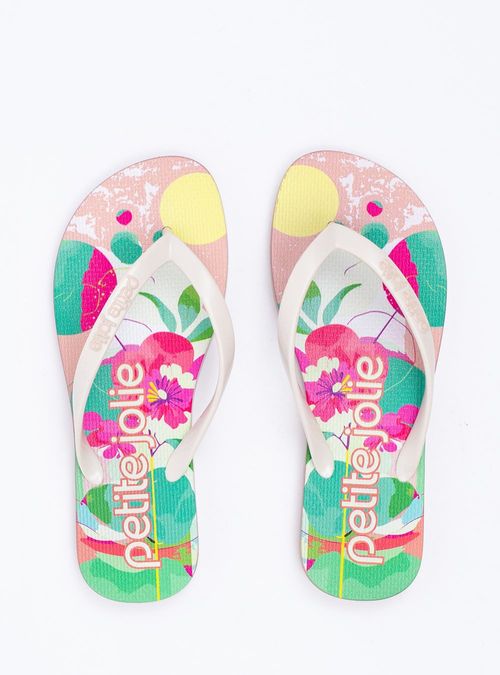 Chinelo Petite Jolie Fresh Marfim/Floral 12 PJ6969