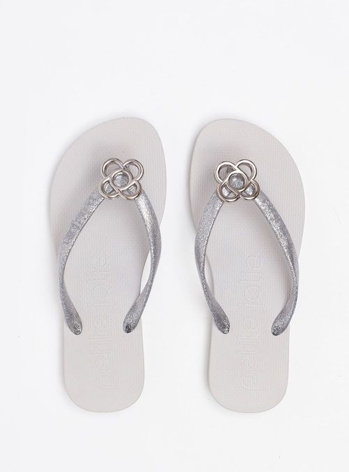 Chinelo Petite Jolie Fresh Full Glitter Prata/Ice PJ6979
