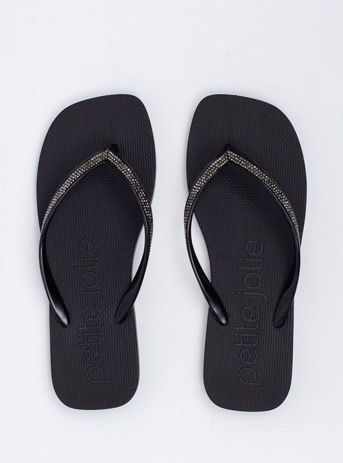 Chinelo Petite Jolie Refresh Shine Preto PJ7404