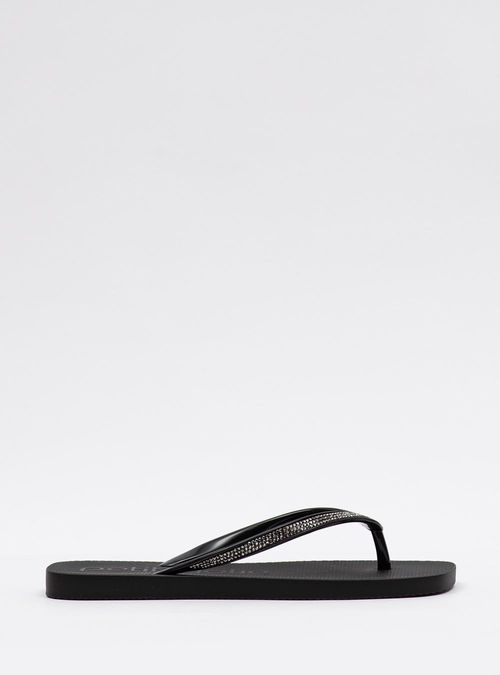 Chinelo Petite Jolie Refresh Shine Preto PJ7404