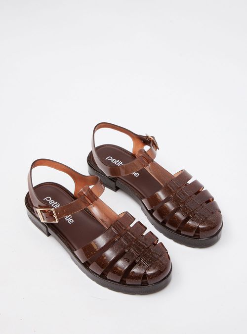 Sandália Petite Jolie Polly Glitter Brown PJ5595