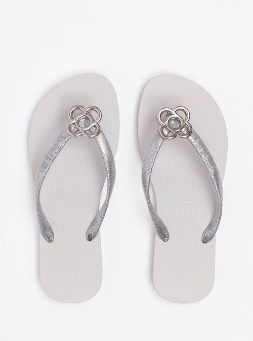 Chinelo Petite Jolie Fresh Full Glitter Prata/Ice PJ6979