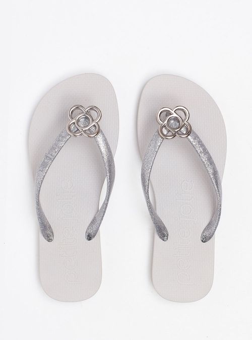 Chinelo Petite Jolie Fresh Full Glitter Prata/Ice PJ6979