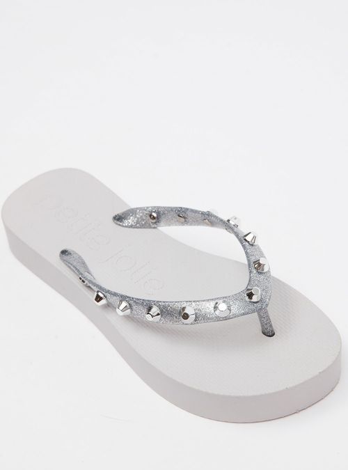Chinelo Petite Jolie Fresh Up Full Glitter Prata/Ice PJ7478