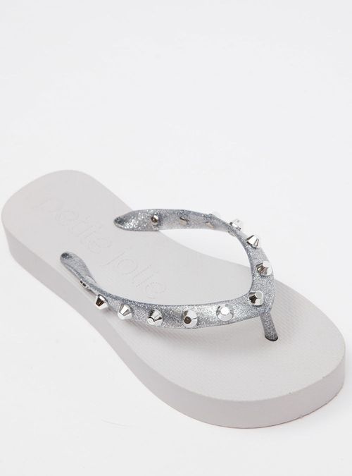 Chinelo Petite Jolie Fresh Up Full Glitter Prata/Ice PJ7478
