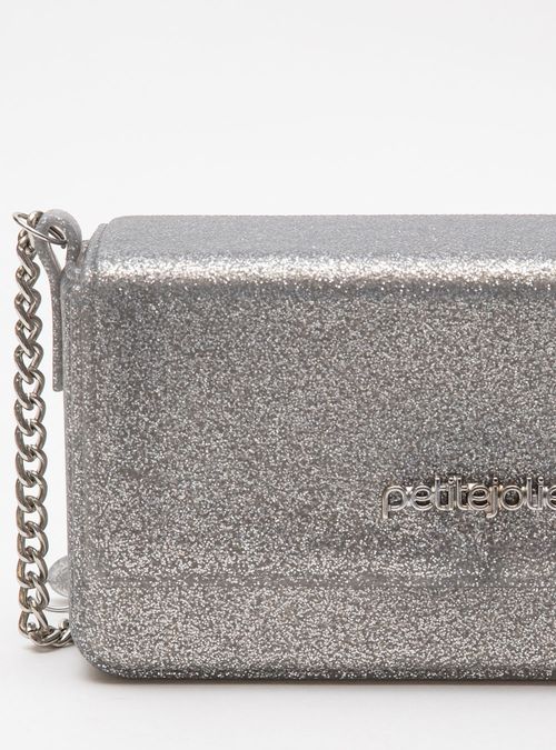 Bolsa Petite Jolie Slim Full Glitter Prata PJ11271