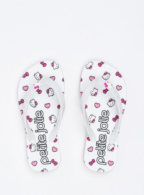 Chinelo Infantil Hello Kitty Branco/Sola Branco PJ7206INHK
