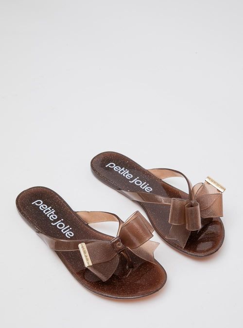 Chinelo Petite Jolie Lucky Glitter Brown PJ4533
