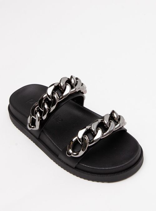 Chinelo Petite Jolie New Preto/Grafite PJ7635