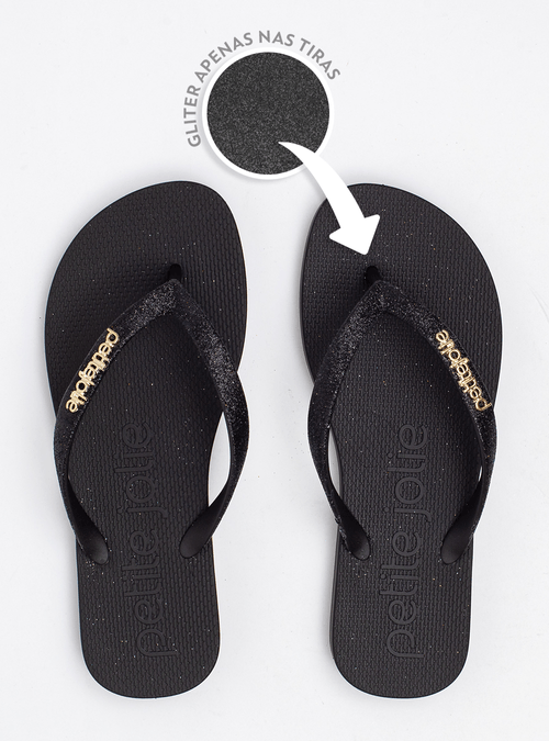 Chinelo Petite Jolie Fresh Preto PJ7298