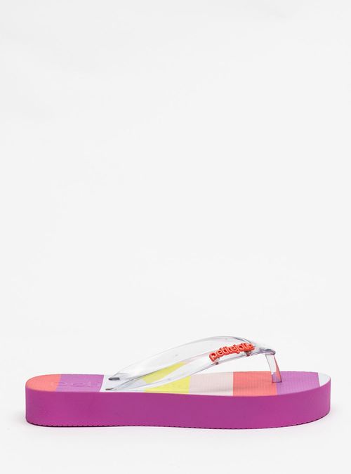 Chinelo Petite Jolie Fresh Up Translúcido/Listras 5 PJ7354