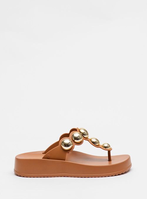 Chinelo Petite Jolie Bold Doce De Leite PJ7586