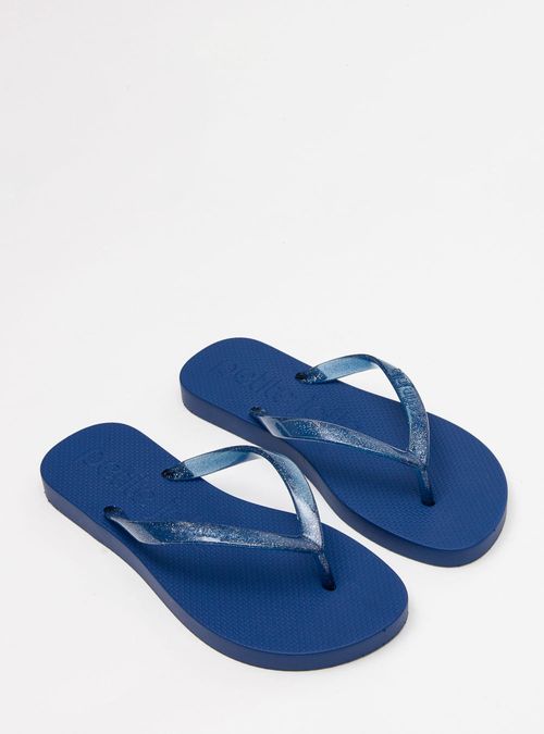 Chinelo Petite Jolie Fresh Glitter Dark Blue PJ6901II
