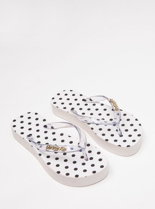 Chinelo Petite Jolie Fresh Up Translúcido/White/Poa PJ7354