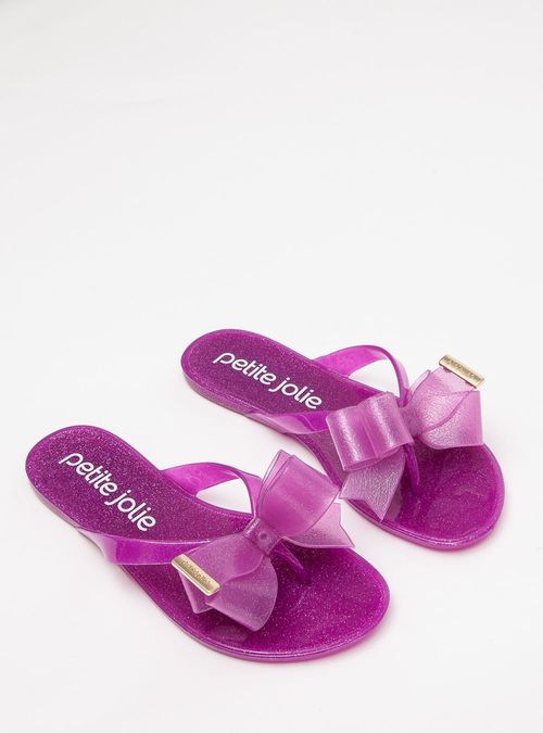 Chinelo Petite Jolie Lucky Glitter Uva PJ4533