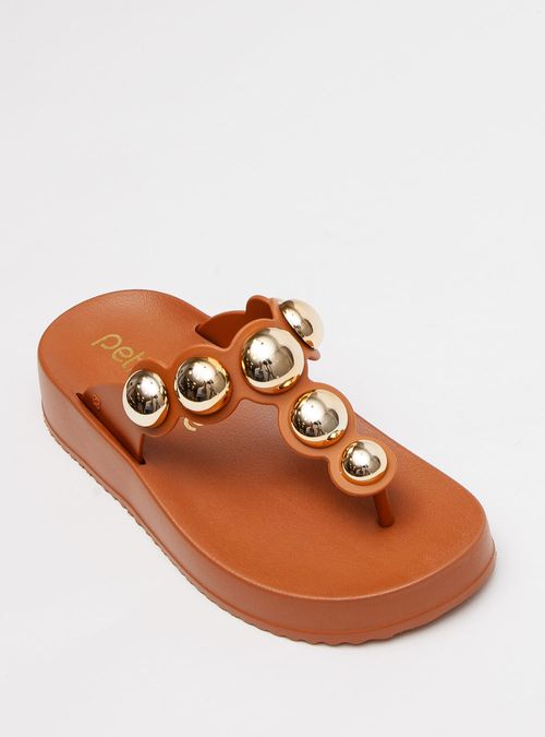 Chinelo Petite Jolie Bold Doce De Leite PJ7586